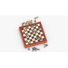 Chess Board Set 01 Pose 09 3D
